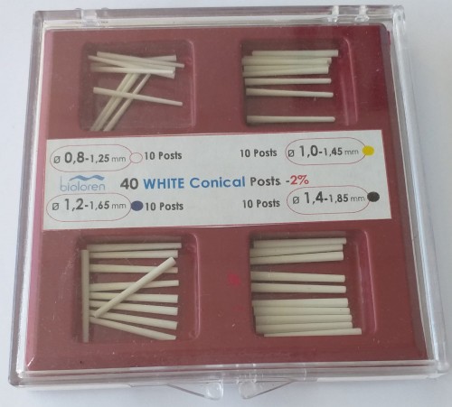 bioloren  - wkłady z włókna szklanego  - stożkowe  - multidental
